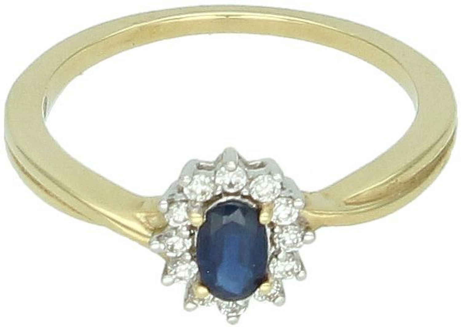 Złoty pierścionek z szafirem i diamentami „Królowa Elegancji”  Żółte złoto 585  R952SAPY  Rozmiar 11.jpg